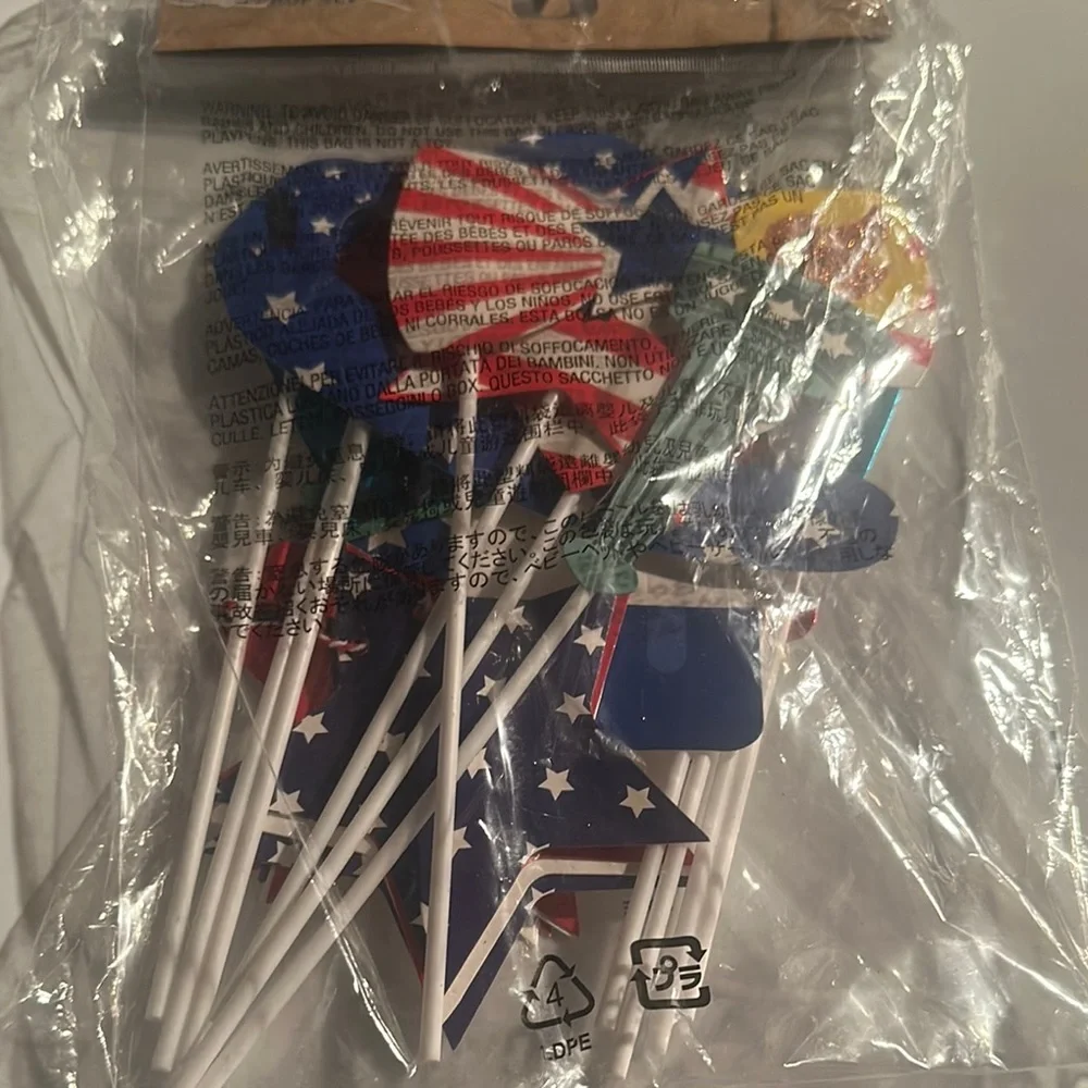 July 4th Red and Blue Cake Toppers for Patriotic Parties